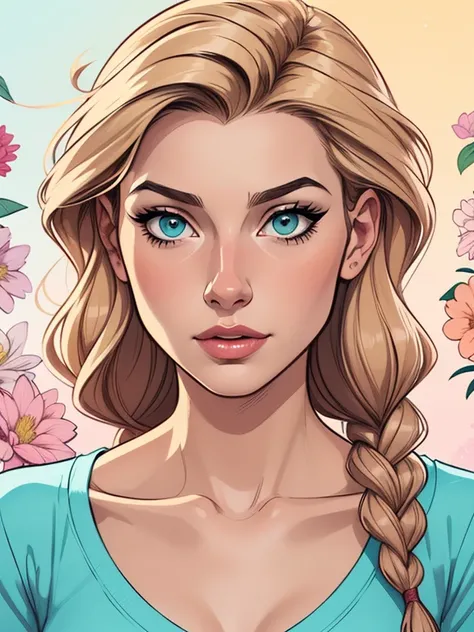 Personagem Fleur Delac sem roupas  nua pelada sem roupas  magem de desenho animado de uma mulher .cartoon style illustration, estilo de arte dos desenhos animados, estilo de arte dos desenhos animados, digital illustration style, design de personagens alta...