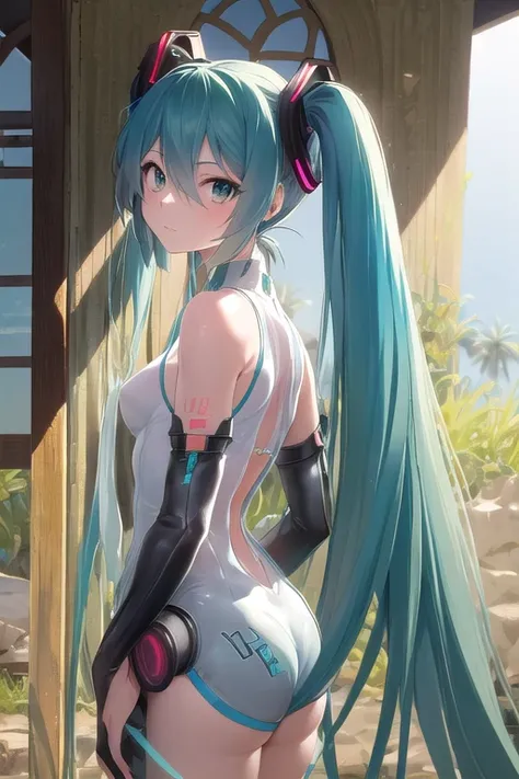 Hatsune Miku  obra de arte, Excelente, Solteira, 1 pessoa, feminina, juventude, adolescente, magra, emagrecimento, Hatsune Miku Vocaloid  linda, cabelo prateado, cabelo longo, pupilas cinzentas, bola flutuante de luz, white manto, manto, relaxar, fundo det...