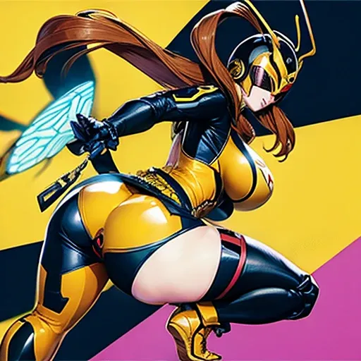 Plump、Super big breasts、super big butt、Bee Augmentation、Shin Kamen Rider