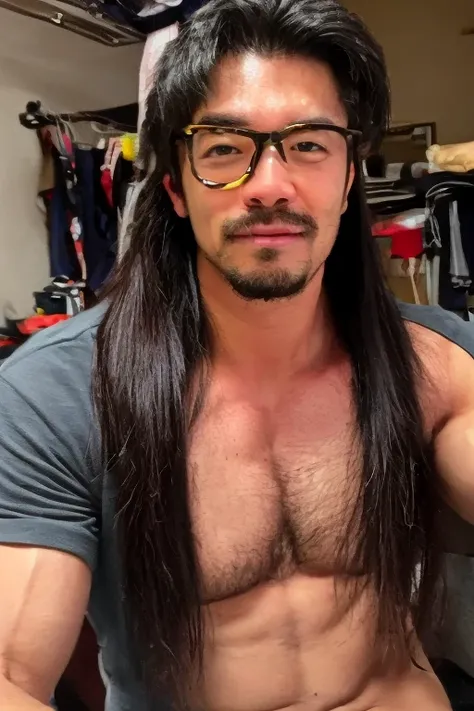 long hair,macho,Handsome guy