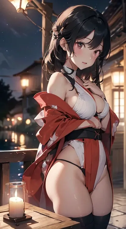 (((Extremely detailed CG unit 8k wallpaper, ​Masterpiece, ultra high resolution:1.2, top quality:1.2, on the table))), ((Very beautiful lady, no underwear, small:1.6, standing, Turn your butt toward the audience, immerse in water, sad expression)), ((The f...