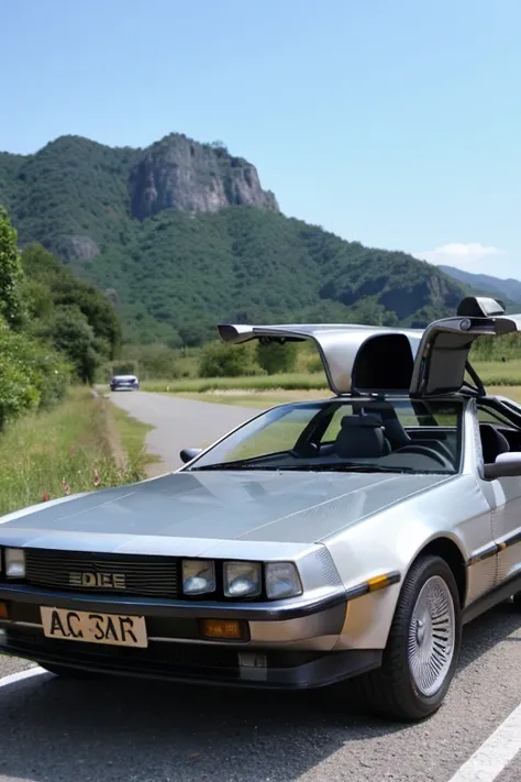 Delorean and a tall beauty