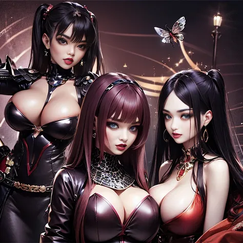 Plump、Super big breasts、super big butt、2 bee augmentations、、Group photo、multiple、wack、ハチwack、Shin Kamen Rider、Bee Girl、cowboy shot、battle、camel toe、huge tit、nipple puff、cleavage、、Temptation、lure、whip、earrings、earrings、necklace、thick lips、heterochromia、bang...