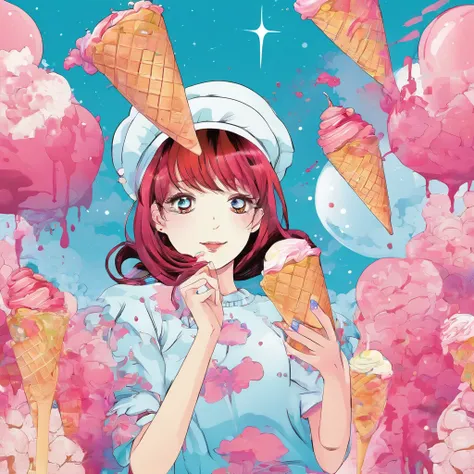 ice cream　woman