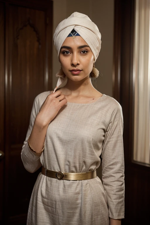 ((religious, loving, caring humble but proud of her sikh background)), ((turban wearing,tall and kirpan wearing)), (beautiful, tall, dark in salwar kammez ,beautiful), perfect face