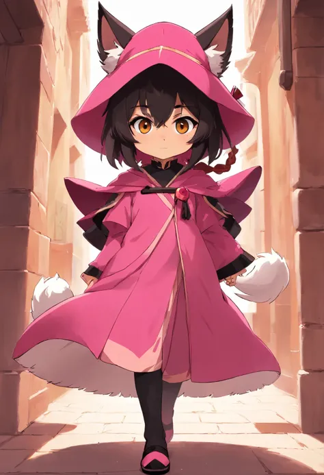 Perfil furry de un zorro estilo chibi con pelaje blanco y rosa con una estructura femboy 