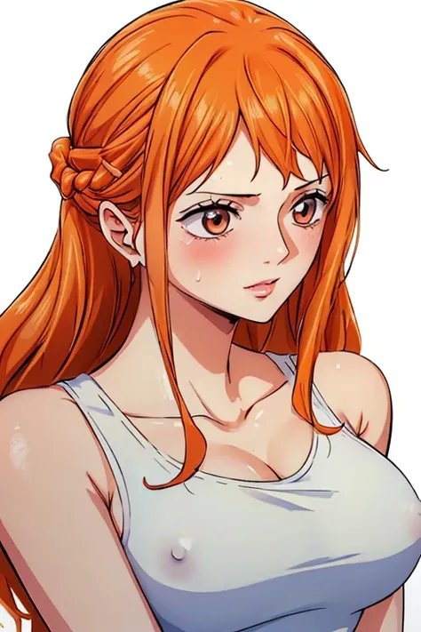 (((masterpiece))), (((best quality))), ((ultra-detailed)), (highly detailed CG illustration), Nami, (nsfw:1.2), (masterpiece:1.5), Detailed Photo, Sexy, (Best Quality: 1.4), (1girl), Beautiful Face, (Orange Hair, long Hair: 1.3), Beautiful Hairstyle, beaut...