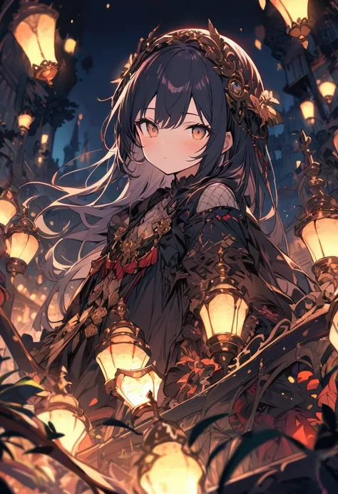 girl, night, best quality, masterpiece, very aesthetic, perfect composition, intricate details, ultra-detailed, animagine