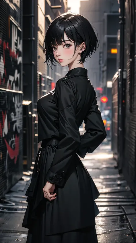 ((Highly detailed CG unit 8k wallpaper, masterpiece, High resolution, highest quality, highest qualityのリアルテクスチャスキン)), ((Upper body, Hands in pockets pose:1.3, fashion model pose, A cool NY fashion girl influenced by nostalgic and inorganic mode fashion., d...