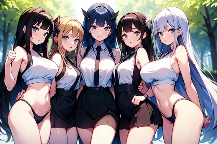 4girls,quartet,squad,cowboyshot,pov,beautiful detailed eyes, detailed lips, long eyelashes, bright and vibrant colors, natural lighting,(best quality, 4k, highres), ultra-detailed, soft and smooth texture, no distractions, dreamlike sensation, slight bokeh...