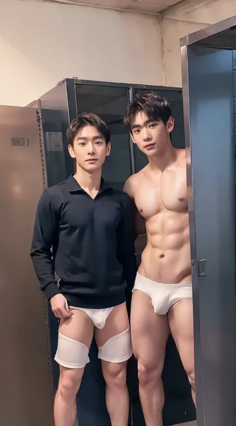  Naked guy and police uniform guy