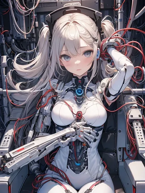 NSFW, (((masterpiece)))、(((highest quality)))、((Super fine))、(Detailed CG illustration)、((very delicate and beautiful))、(Delicate and cute face)、cinematic light、((1 Mechanical Girl))、solo、Full body Esbian、(highest qualityのイラスト:1.2), (pretty girl:1.1), (1 g...