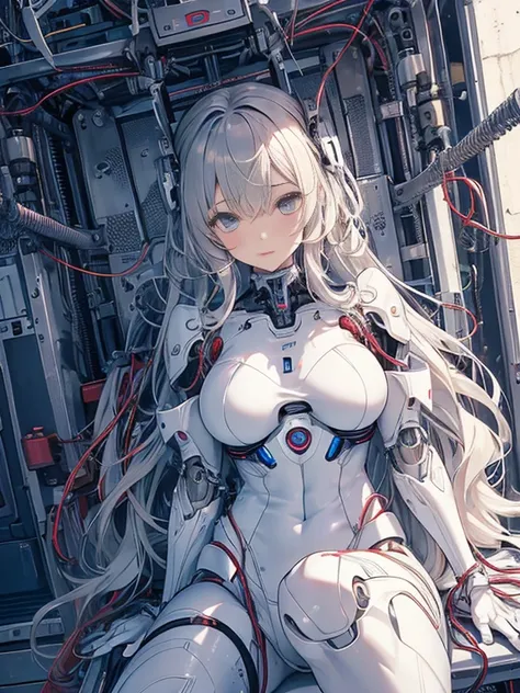 NSFW, (((masterpiece)))、(((highest quality)))、((Super fine))、(Detailed CG illustration)、((very delicate and beautiful))、(Delicate and cute face)、cinematic light、((1 Mechanical Girl))、solo、Full body Esbian、(highest qualityのイラスト:1.2), (pretty girl:1.1), (1 g...