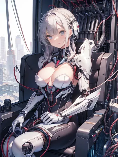 NSFW, (((masterpiece)))、(((highest quality)))、((Super fine))、(Detailed CG illustration)、((very delicate and beautiful))、(Delicate and cute face)、cinematic light、((1 Mechanical Girl))、solo、Full body Esbian、(highest qualityのイラスト:1.2), (pretty girl:1.1), (1 g...