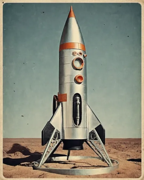 retro_foguete, retro vintage space rocket