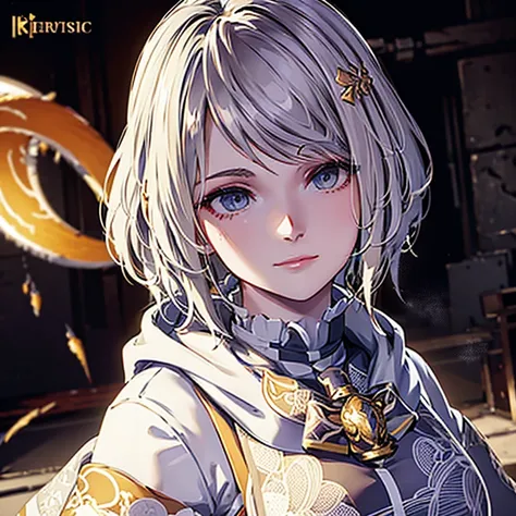 Top quality, Masterpiece, High accuracy, 8k, Hoodie and anime girl style, one girl, The art of detailed calligraphy, Bright white and shiny amber pattern, Digital Optimization, close up, Basic anime, Flowing fabric