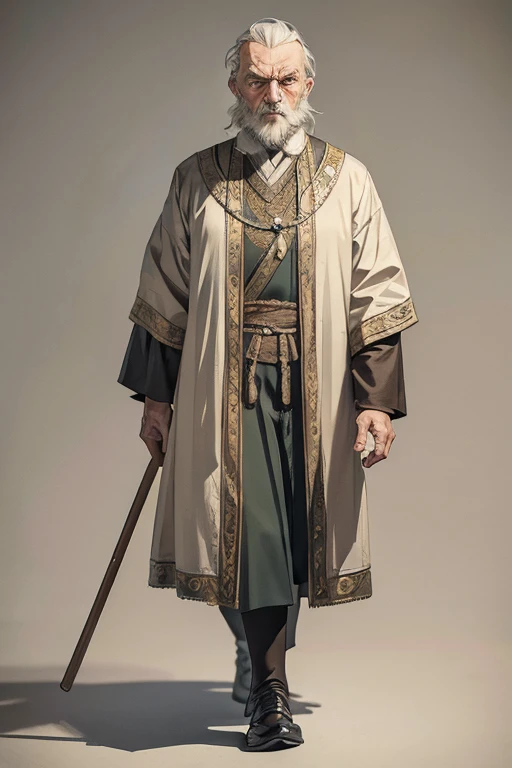 distinguished old noble lord walking, bored, uninterested, slavic clothes, ((grizzled old man))
