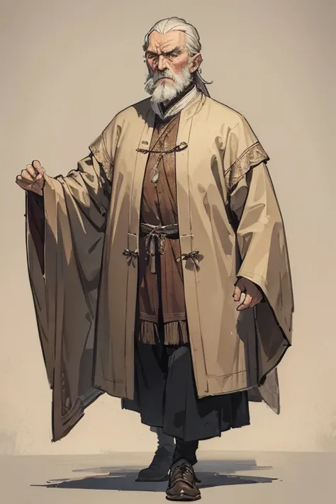 distinguished old noble lord walking, bored, uninterested, slavic clothes, ((grizzled old man))
