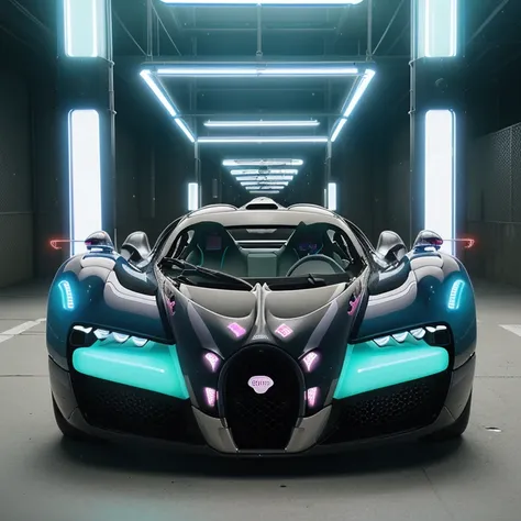 (1 auto deportivo Bugatti BOLIDE transparente en las hermosas calles de la ciudad)，Colored transparent plastic.，personaje ciber punk，Industrial design，Smooth design feel，Estructura corporal sofisticada，limpieza，(((Impacto visual transparent4ke)))，(((bright...