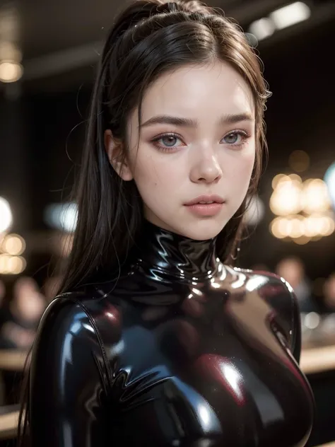 labios ligeramente abiertos, (RAW 8k photo) of beautiful woman (Hailee Steinfeld), edgML_body, long hair, ((best quality)), ((masterpiece)), (realistic, photo-realistic:1.37), DSLR photo, DLSR, Real photo, cowboy shot, smile, looking at viewer, (wearing a ...