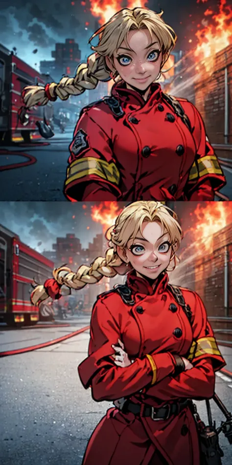 (nsfw, vulgar art:1.2), (2d style:1.2), (artwork:1.2), (lineart:1.33), , by (Satoshi Kon:1.2) BREAK, best quality, masterpiece, 8k, (hdr:1.1), (cinematic:1.2), (firefighters outfit, firefighters outfit:1.4), (medium breast:1), elsa of arendelle, long hair,...