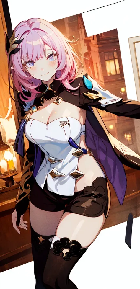 (realistic painting style:1.0), masterpiece, 最high quality,  disorganized, ((full body)),Elysia (miss pink goblin) (Honkai Impact), slit pupil, Elysia (Honkai Impact), goblin, pointed ears, 1 girl, chest, cleavage, alone, pink hair, tongue, tongue out, lar...