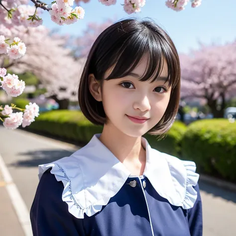 highest quality, masterpiece, ultra high resolution, (realistic:1.4), Raw photo, 1 girl, 17 years old, most famous japanese idol, Cute design wearing only Japanese high school uniforms, face focus, Very cute face like the most popular Japanese idol, very b...