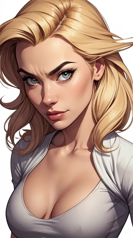 estilo de desenho animado:1.2), Yvonne Strahovski mulher Imagem de desenho animado de uma mulher , roupas sensuais , garota super fofa, authoritarian would be facial expressioncartoon style illustration, estilo de arte dos desenhos animados, estilo de arte...