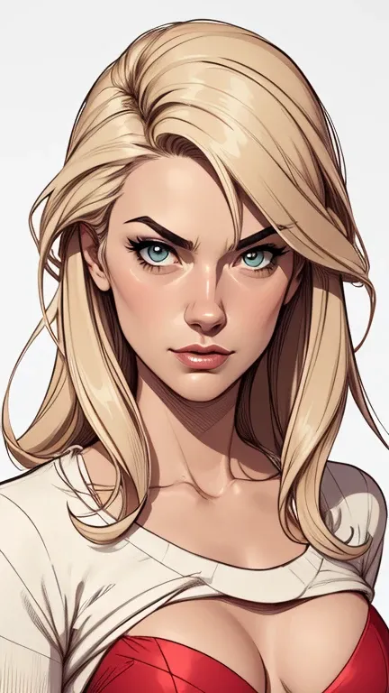 estilo de desenho animado:1.2), Yvonne Strahovski mulher Imagem de desenho animado de uma mulher , roupas sensuais , garota super fofa, authoritarian would be facial expressioncartoon style illustration, estilo de arte dos desenhos animados, estilo de arte...