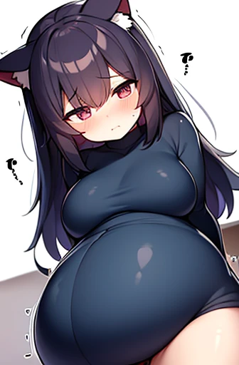 pregnant with many girls, Have cat ears,Pregnant, childbirth, work、A belly so huge that it can&#39;t exist in reality、Belly on the verge of bursting、Looks very painful、small face、Giant belly、Big belly、、masterpiece、very shy look、Are fat、Belly bigger than bo...