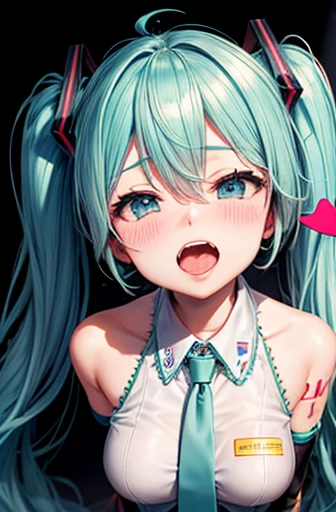 Hatsune Miku　light blue　near future　Vocaloid　Erotic　Ahegao　Estrus　heart　Hypnosis