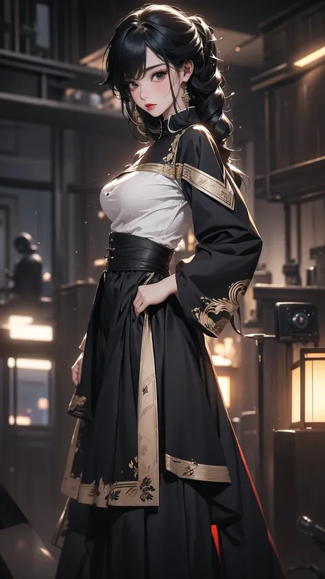 ((Highly detailed CG unit 8k wallpaper, masterpiece, High resolution, highest quality, highest qualityのリアルテクスチャスキン)), (Head to shin composition:1.5, Fashion pose with hands in pockets:1.5, A cool NY fashion girl influenced by nostalgic and inorganic mode f...