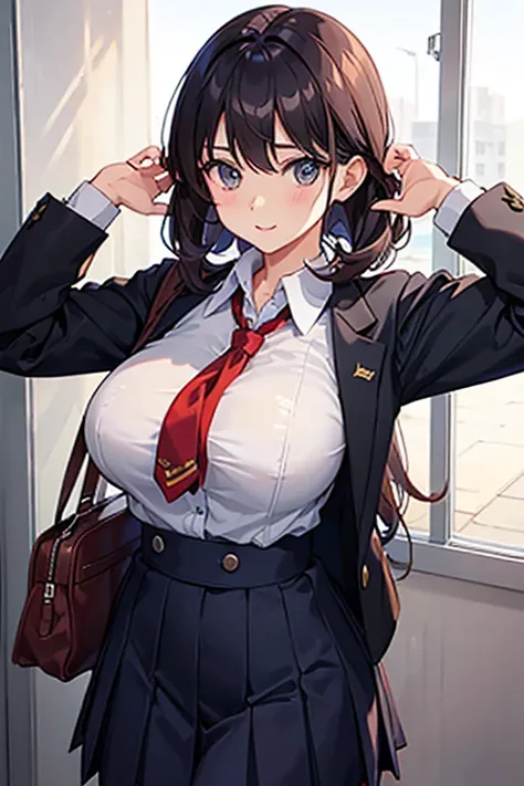 big breasts　school uniform　Invisibility