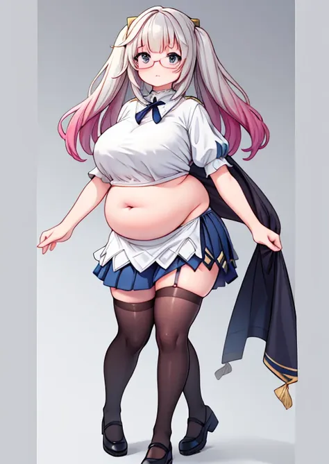 (masterpiece, best quality, highly detailed), 1girls, big belly, blurry background, huge belly, art by kipteitei, round belly, c...