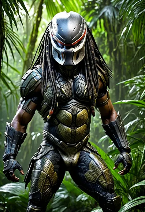 (masterpiece), (best quality:1.0), (ultra high resolution:1.0), predator from the movie predator  (photorealistic:1.2) break, hi...