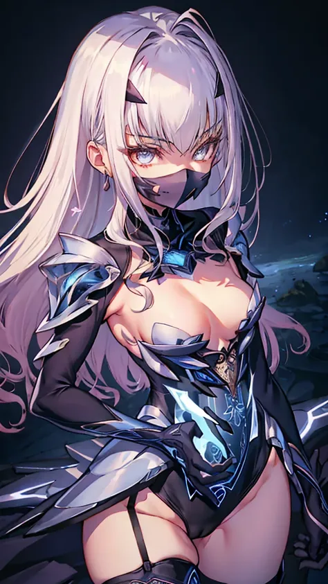 (full body),describe the whole,NSFW,最high quality,High resolution, Super detailed,game CG,dutch angle,緻密でbeautiful eyes,beautiful girl,chest focus,(enchanting smile), (spread your legs), (raise your legs), leotard，armor, 装甲dress, Black dress, 黒いgloves, Blu...