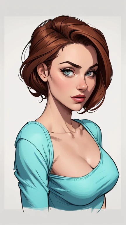 estilo de desenho animado:1.2), Dominika Paleta mulher Imagem de desenho animado de uma mulher , roupas sensuais , garota super fofa, authoritarian would be facial expressioncartoon style illustration, estilo de arte dos desenhos animados, estilo de arte d...