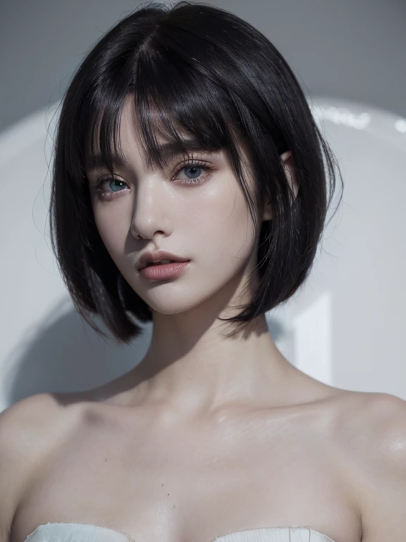 ( masterpiece, top quality, best quality,8k,17 years old girl,ultra detailed,raw photo:1.5),(photorealistic:1.4), (bob cut,parted bangs, black hair:1.5), (cinematic lighting), PerfectNwsjMajic, , Surrealism, UHD, ccurate, Super detail, textured skin, High ...