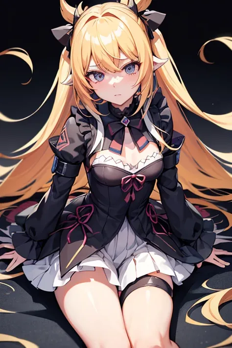 blackいドレスとblackいジャケットを着た人のクローズアップ, ayaka genshin impact, anime moe art style, Portrait Gap Moe Yandere Grim Dark, black, ayaka game genshin impact,  from girl frontline, small details. girl frontline, seductive anime girl, shikamimi 