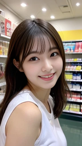 It captures a beautiful 24-year-old Japanese woman with the figure of a member of Japanese idol groups Keyakizaka46 and Nogizaka46.。She is posing as a volleyball player。With a smile、I&#39;m posing with the wide angle slightly raised.。Her natural charm and ...