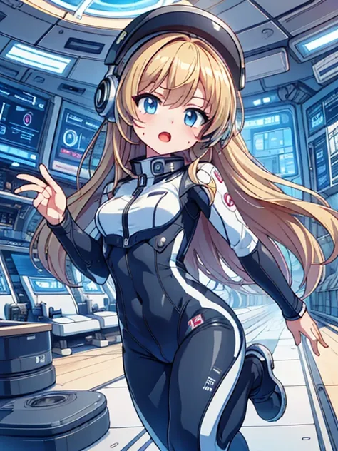 top-quality,Top image quality,in 8K,4K,​masterpiece,ultra-detailliert,Beautiful,ultra-quality, best quality,high resolution, ultra-detailed,game cg,dutch angle,acrobatic pose,jumping,(inside spacestation,)beautiful detailed eyes,five fingers,headphone,nsfw...