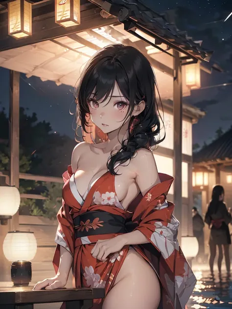 (((Extremely detailed CG unit 8k wallpaper, ​Masterpiece, ultra high resolution:1.2, top quality:1.2, on the table))), ((Very beautiful lady, no underwear, small:1.6, standing, Turn your butt toward the audience, immerse in water, sad expression)), ((The f...