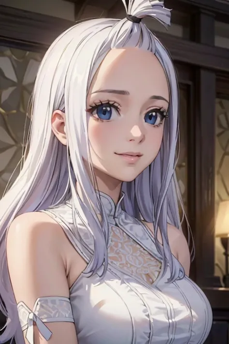 ultra realistic 8k cg, masterpiece, ((ultra detailed background, delicate pattern, intricate detail)), (highly detailed, fine details), best quality, 1girl, (photorealistic:1.4),beautiful lighting, absurdres, RAW photo, film grain,  Mirajane Strauss with a...