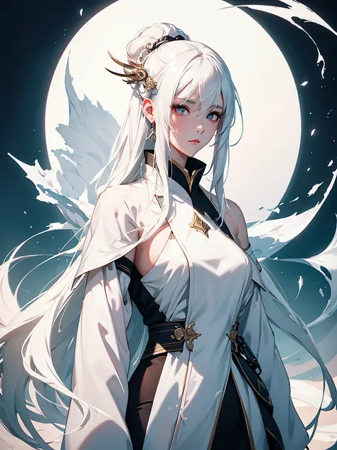 a white hair、Close-up of woman wearing white mask, beautiful figure painting, guweiz, guweiz style artwork, White-haired God, author：Yang Jie, Epic and beautiful character art, Stunning character art, author：Fan Qi, by Wuzhun Shifan, guweiz on pixiv artsta...