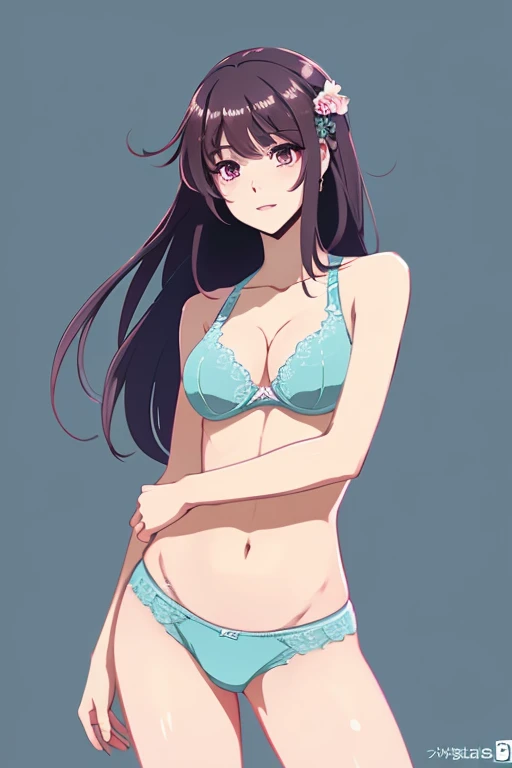 Beauty　anime style　In underwear　I&#39;m shy