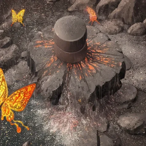 Butterfly mold rain lava dust boom