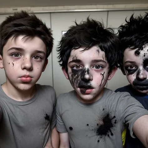 a slapstick comedy about two boys caught in a school explosion, left in tatters and covered in soot taking selfies.