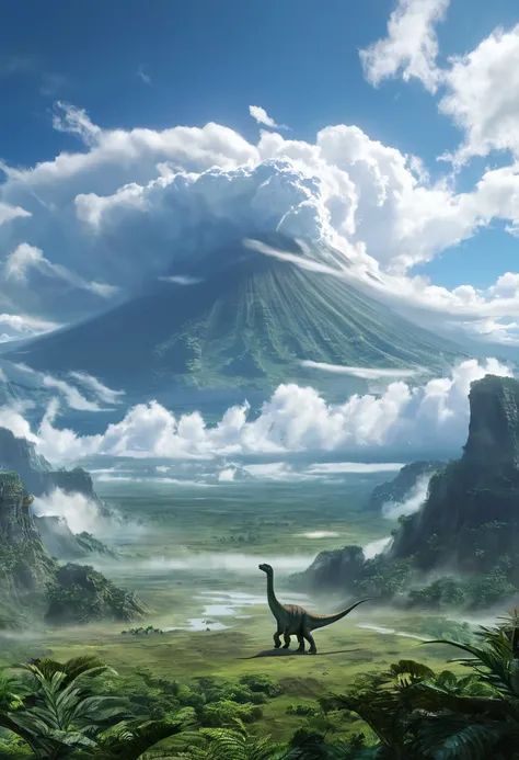 A world you dont know, a high plateau where dinosaurs live in the present, always covered by clouds.