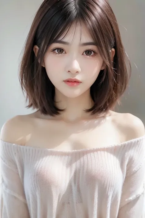 beautiful japanese woman、1 person,very pretty and slim、outstanding style 、((8K image、super high quality))、very delicate face, skin and hair、short hair、straggling hair,(((((gradient hair、blonde))))),Very cute Japanese cut face、Eyes and nose are clearly visi...