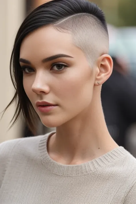 Kendal Jenner , Very long undercut hair, right parting hair , (left of her head shaved fade)